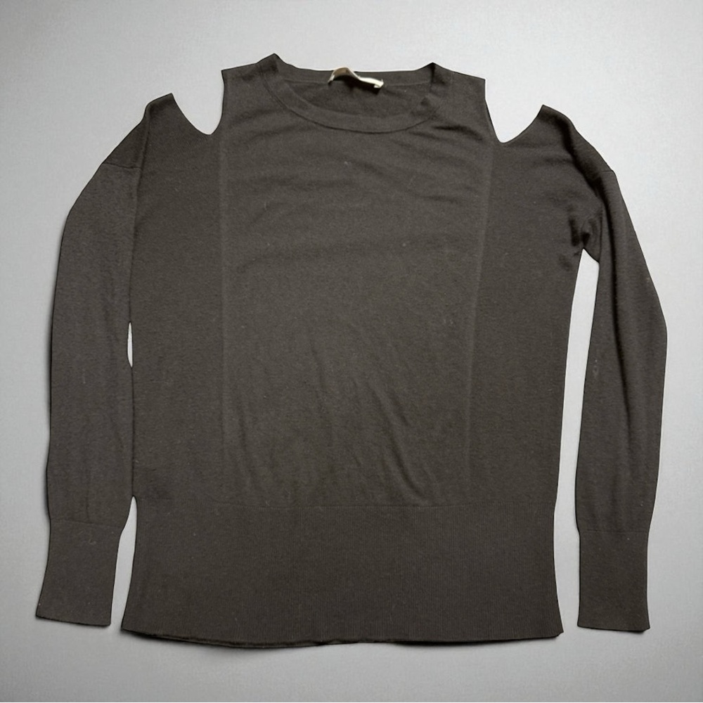 LOFT Black Ribbed Hem Long Sleeve Crew Neck Sweater Women’s Small